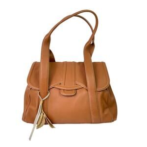 Radley London Cheadle Tan Brown Leather Shoulder Bag Leaf Tassel
